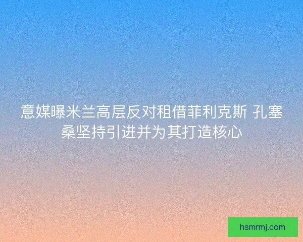 意媒曝米兰高层反对租借菲利克斯 孔塞桑坚持引进并为其打造核心