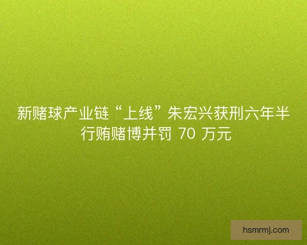 新赌球产业链 “上线” 朱宏兴获刑六年半 行贿赌博并罚 70 万元
