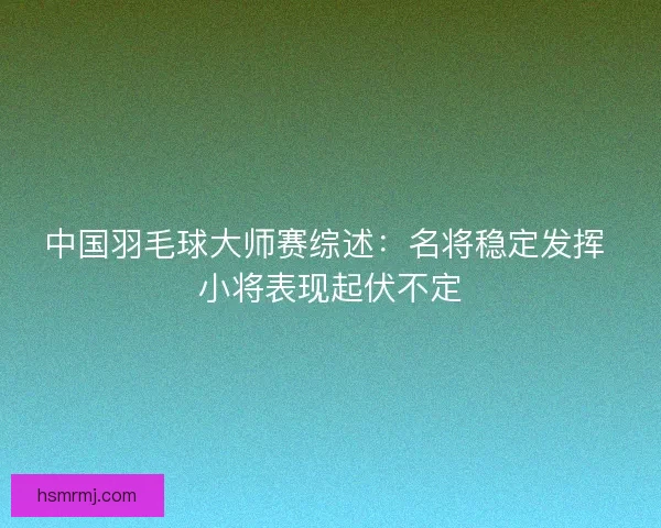 中国羽毛球大师赛综述：名将稳定发挥 小将表现起伏不定